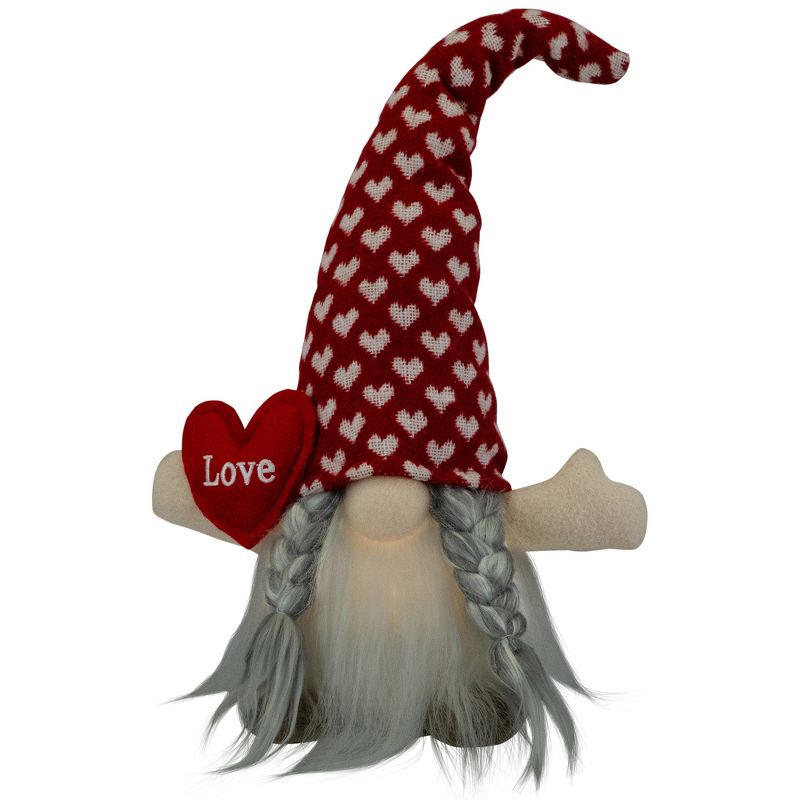 Northlight LED Lighted Girl Valentine's Day Gnome with Love Heart - 13" - Red, 3 of 7
