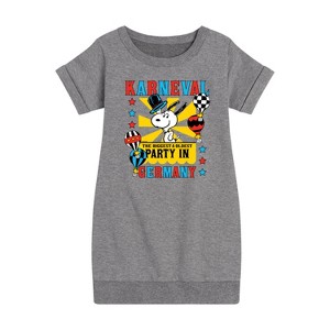 - Peanuts - Karneval Biggest Oldest Party Germany Graphic Short Sleeve Fleece Dress - 1 of 4