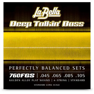 La Bella Deep Talkin' Golden Alloy Flat Wound for 4-String Bass - 1 of 1