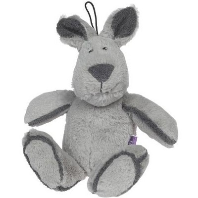 Multipet Borderline Plush Super Soft Gray Rabbit Dog Toy that Squeaks