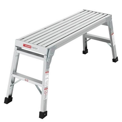 Cesicia Silver Aluminum Alloy 1-Step Folding Bench Ladder