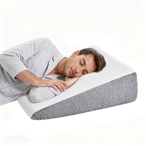 CAVINAS Memory Foam Wedge Pillow,Therapeutic Bed Ramp Pillow for Neck & Knee Support - Hypoallergenic with Removable Washable Cover,Gray - 1 of 4