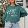 Simply Sage Market Women's  Garment Dyed Graphic Sweatshirt Yes I'm Cold - 2 of 4