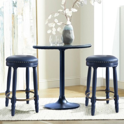 SKRAN 26" 360°Swivel Wooden Bar Stool,Fabric Upholstered Counter Height Barstool Classic American Traditional Design for Kitchen & Dining Room
