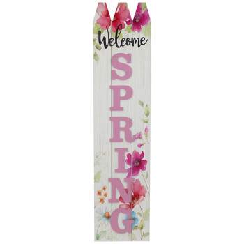 Northlight 40" Welcome Spring Floral Outdoor Porch Board Sign Decoration