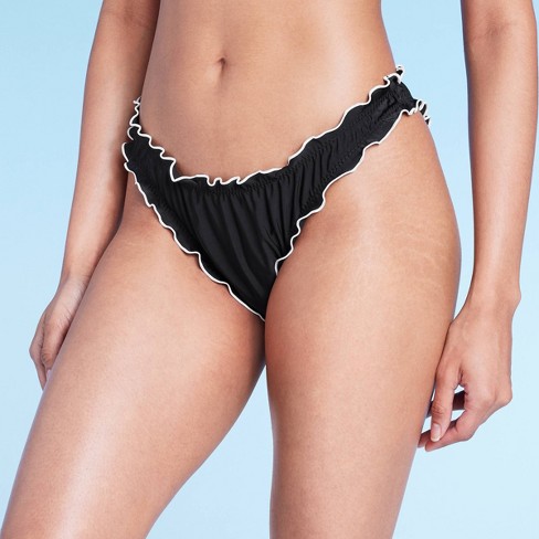 Ruffle black bikini bottom online