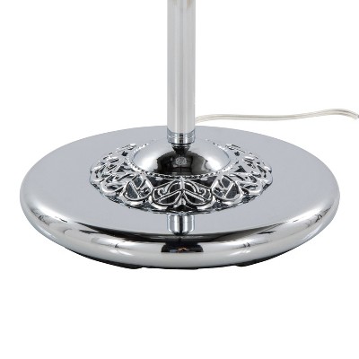 Polished Chrome Crystal Droplets 60" Chandelier Floor Lamp