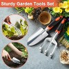 attop 2 Pack Heavy Duty Gardening Tools Set Include Garden Shovel and Hand Rake Claw Tool with Ergonomic Handle - 3 of 3