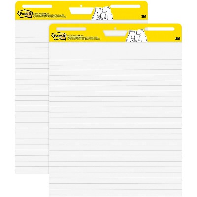 Post-it Super Sticky Wall Easel Pad 25" x 30" Lined 30 Sheets/Pad 2 Pads/Pack (561WL-VAD-2PK)