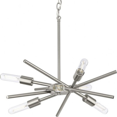 Progress Lighting Astra 6-Light Chandelier, Brushed Nickel, No Shade