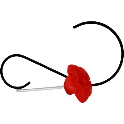 Red Textured Glass Hanging Hummingbird Feeder with Rubber Ports