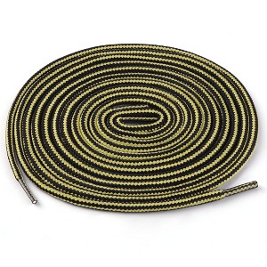 Elerevyo Round Rope Dual Colored Striped 0.2" Thick Boot Sneakers Shoelace 3 Pairs - 1 of 4