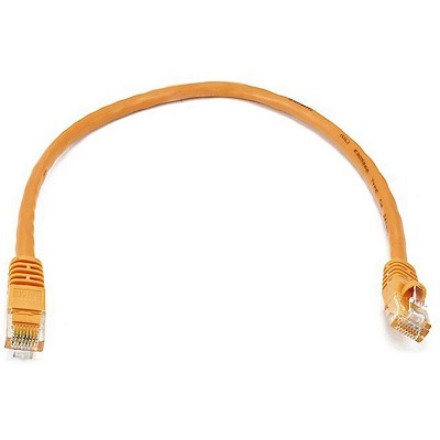 Monoprice Cat6 Ethernet Patch Cable - 1 Feet - Orange | Network Internet Cord - RJ45, Stranded, 550Mhz, UTP, Pure Bare Copper Wire, 24AWG