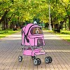 BestMassage Pet Stroller 3/4 Wheels Dog Cat Stroller Jogger Stroller with Removable Liner and Cup Holder Travel Folding Carrier - 2 of 4
