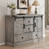 Farmhouse TV Stand for Living Room, 45" Wood Console Table with Sliding Barn Doors, 4 Large Drawers, Bar Handles, Entertainment Center for Bedroom - 3 of 4