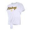 MLB Pittsburgh Pirates Women's White Front Knot T-Shirt - 3 of 4
