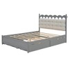 KIGFTSOD Queen Size Wooden Storage Platform Bed, with 2 Big Drawers, Twin-XL Size Trundle, One set of Sockets & USB Ports - 4 of 4