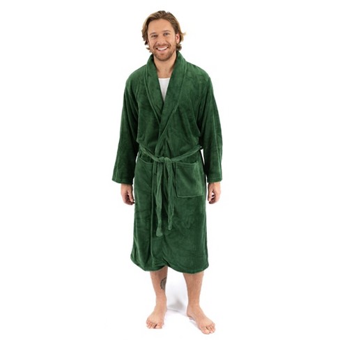 Women's Green Solid Color Flannel Robe – Leveret Clothing