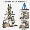 4-Tier Ladder Bookshelf, Multifunctional A-Shaped Bookcase, Storage Organizer, Industrial Metal Frame for Living Room, Home Office - 4 of 4