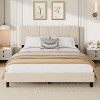 Velvet Upholstered Platform Bed Frame, Adjustable Headboard, Diagonal Tufted, Twin/Full/King Size, Beige/Pink - 2 of 4