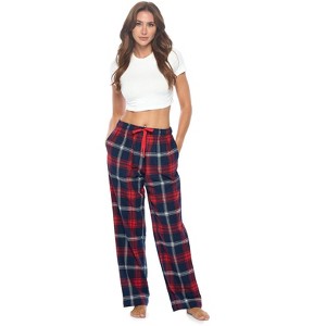 Ashford & Brooks Women's Super Soft Flannel Plaid Pajama Sleep Pants - 1 of 4