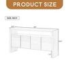 60" 4-Door Sideboard, Modern Minimalist Solid Wood Veneer Sideboard with Open Shelf, Natural Wood Grain - Leovsnove - 3 of 4