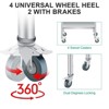 Stainless Steel Work Table - Heavy Duty Commercial Kitchen Workstation with Backsplash, 4 Casters & Adjustable Shelf - 4 of 4