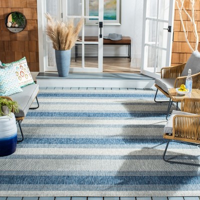 Elegant Gray Square Synthetic Indoor/Outdoor Rug, 6'7" x 6'7"