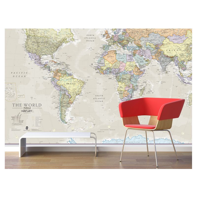 Maps International Giant World Wall Map Mural - Antique Oceans, 1 of 4