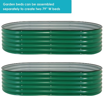 Large Green Galvalume Steel Raised Garden Bed - 79" x 32"