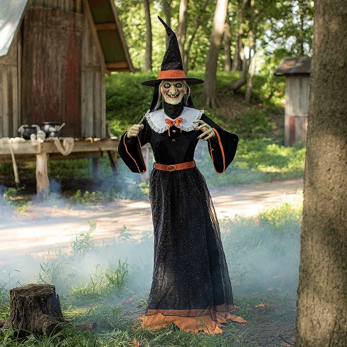 Seasonal Visions Animated Whimsical Witch Halloween Decoration - 7 Ft ...
