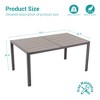 Sonkuki Outdoor 6-Seater Dining Table with Metal Frame and HIPS Material, Weather-Resistant - 3 of 4