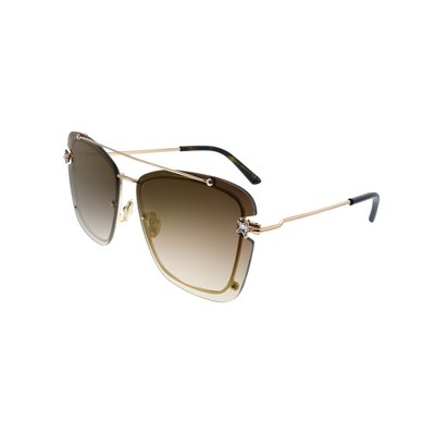 Jimmy Choo JC AMBRA/S DDB Womens Rectangle Sunglasses Gold Copper 62mm