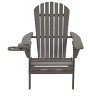 Jiallo Foldable Adirondack Chair with cup holder Conversation Set, 2 Foldable Adirondack Chairs with cup holders with Ottoman - 2 of 3