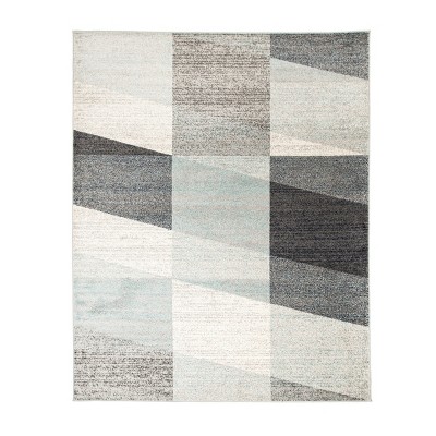 Distressed Geometric Patchwork Indoor Living Room Accent Area Rug - Blue Nile Mills