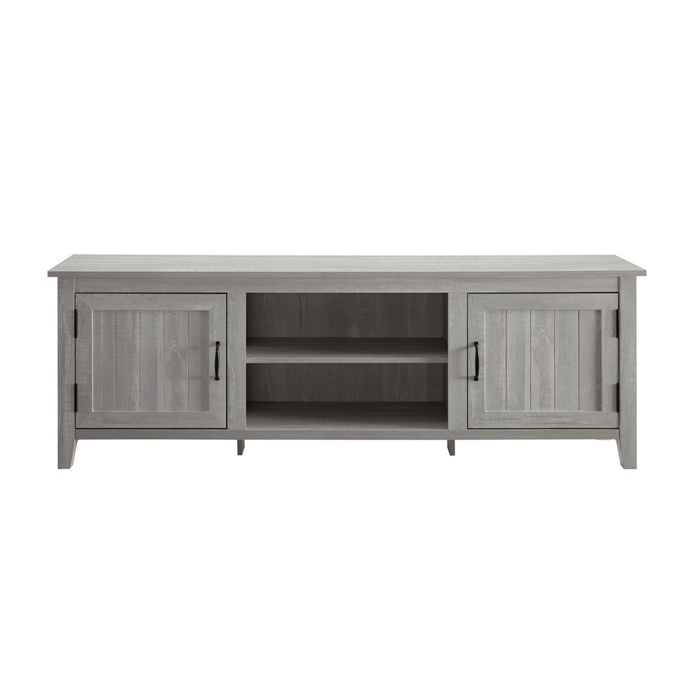 Photos - Mount/Stand Modern Farmhouse Wood TV Stand for TVs up to 80" Stone Gray - Saracina Hom