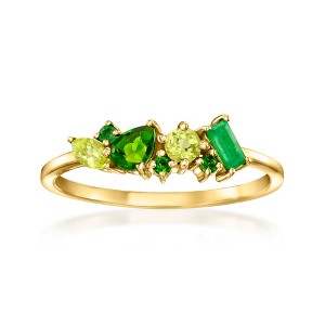 Pure Collection by Ross-Simons 0.44 ct. t.w. Tonal Green Multi-Gemstone Ring in 14kt Yellow Gold - 1 of 4