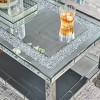 TOAOTBNBO Modern Coffee Tables with Stainless Legs, Center Table with Mirror and Crystal Design, Elegant Coffee Table for Apartment, Sliver - 4 of 4