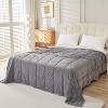 Solid Color Checkered Cooling Blanket, Lightweight & Breathable Summer Quilt, Washable Cooling-Tech Fabric, 59"x79", Grey - 2 of 4
