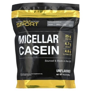 California Gold Nutrition Sport, Micellar Casein, Unflavored, Slow Absorption, 16 oz (454 g) - 1 of 3