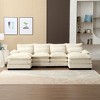 110.63" Modern U-Shaped Sectional Sofa with Pillows, Luxury Chenille Fabric Couch 4W - ModernLuxe - 2 of 4