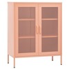 vidaXL Storage Cabinet Pink 31.5"x13.8"x40" Steel - 2 of 4