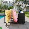 Outdoor Rolling PE Rattan Pool Caddy Wicker Patio Poolside Float Storage Organizer for Floaties Noodles Life - 3 of 4