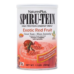 Spiru-Tein (Spirutein) Exotic Red Fruit Shake by Nature's Plus  -  1.1 lbs Powder - 1 of 2