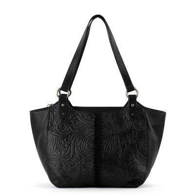 The Sak Women's Bolinas Leather Satchel, Black Leaf Embossed, One Size US
