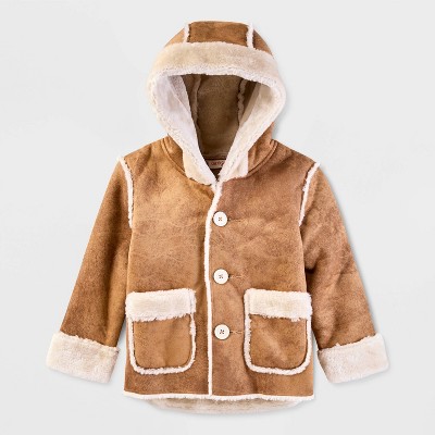 Image of Baby Faux Shearling Jacket - Cat & Jack™ Tan 12M