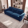 93.7" Velvet Chesterfield Sofa with Pull-Out Bed, Rolled Arm & 3 Pillows - 2 of 4
