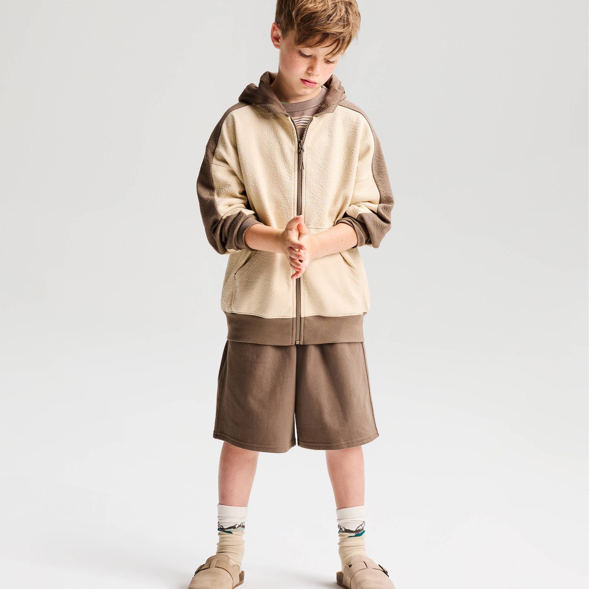 Boys' Textured Oversized Zip-Up Hoodie Sweatshirt - Cat & Jack™