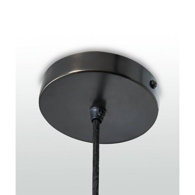 Antiqued Black Glass Globe Pendant Light