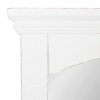 Rustic White Wood Full Length Rectangular Wall Mirror